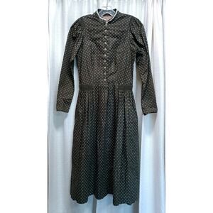 Salzburger Dirndl Women's Size 38/8 Green Leaf Print‎ Vintage Oktoberfest Dress